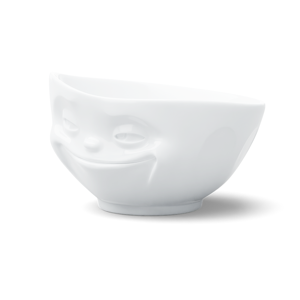 Schale Grinsend in weiß, 500 ml