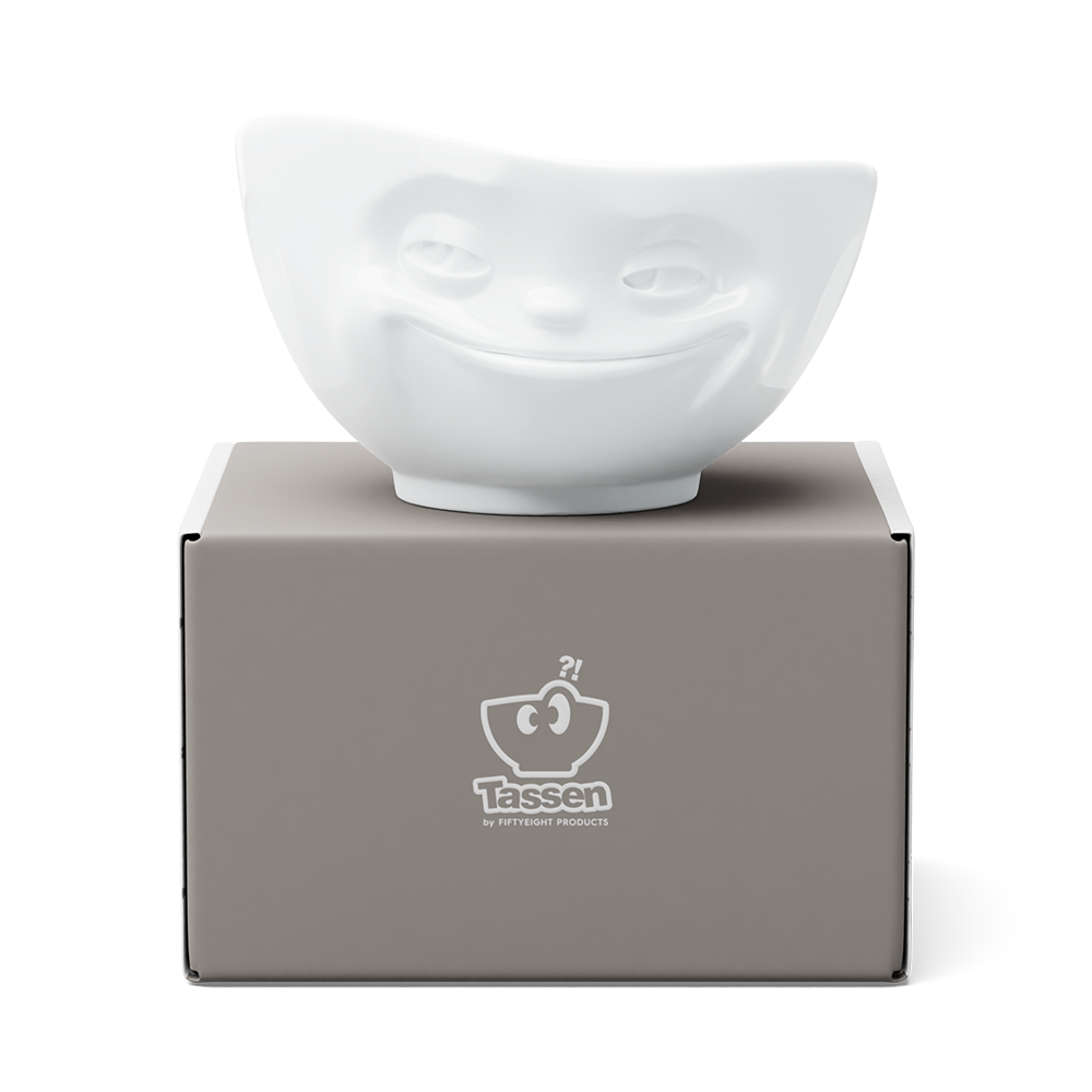 Bowl Grinning in white, 500 ml