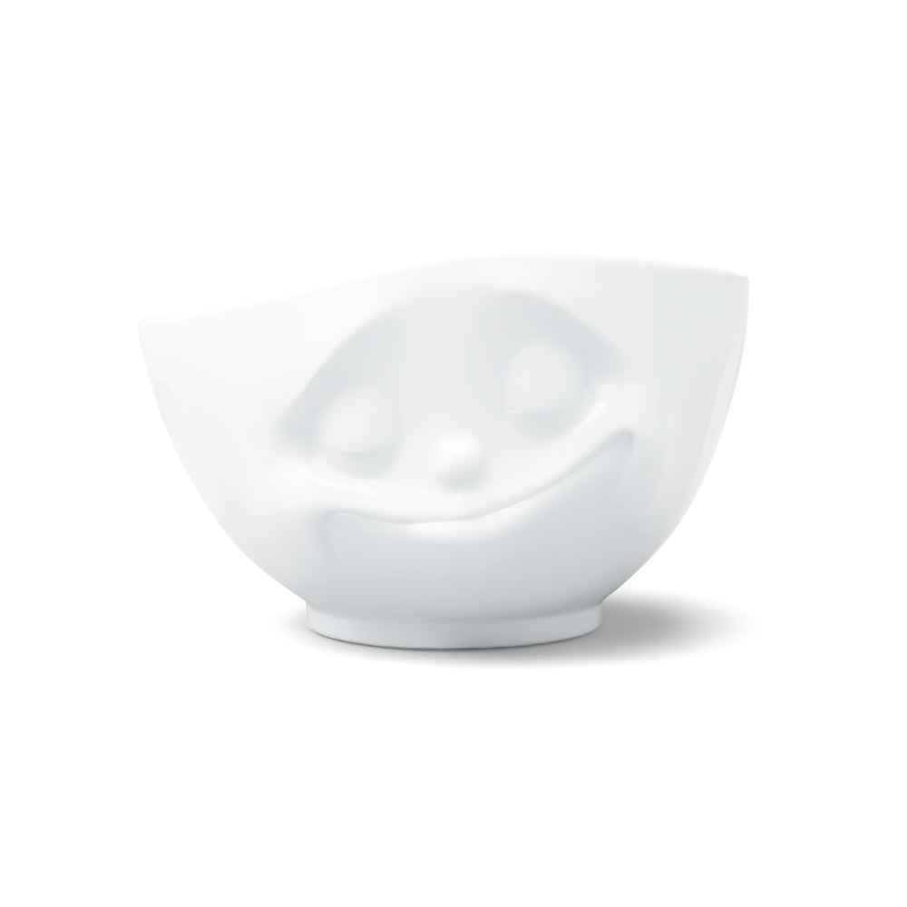 Bowl Happy in white, 500 ml