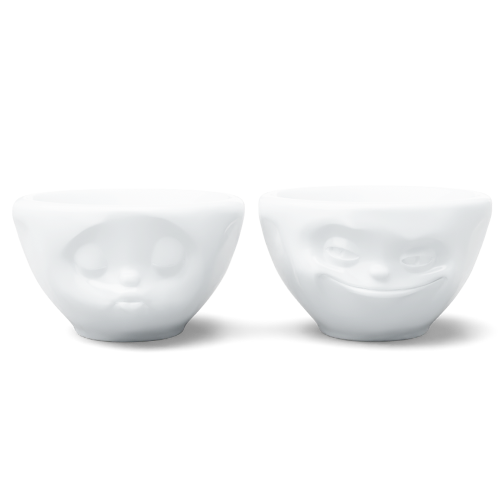 Small bowls set no. 1 Grinning & Kissing in white, 100 ml