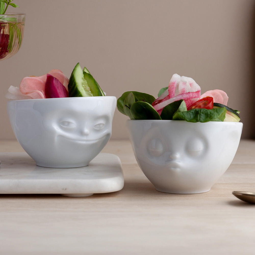 Small bowls set no. 1 Grinning & Kissing in white, 100 ml