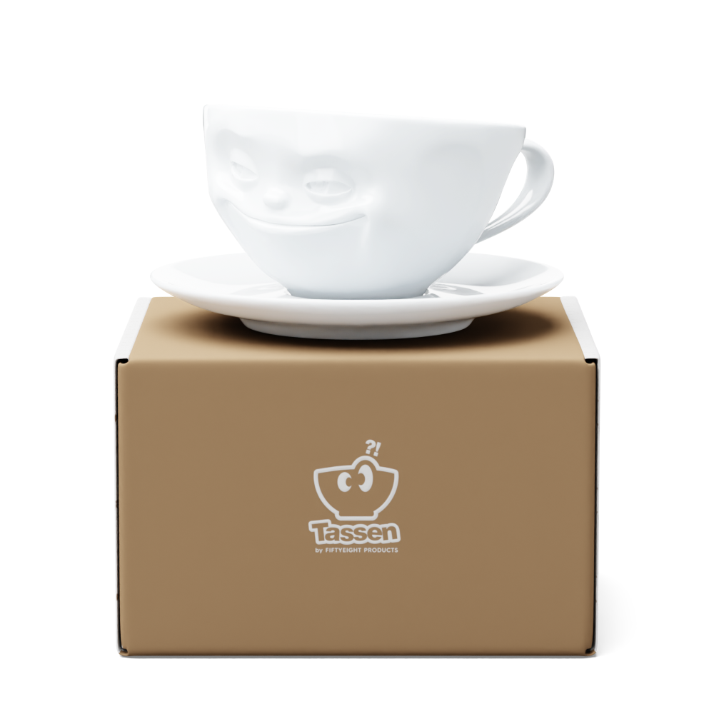 Coffee Cup Grinning white, 200 ml