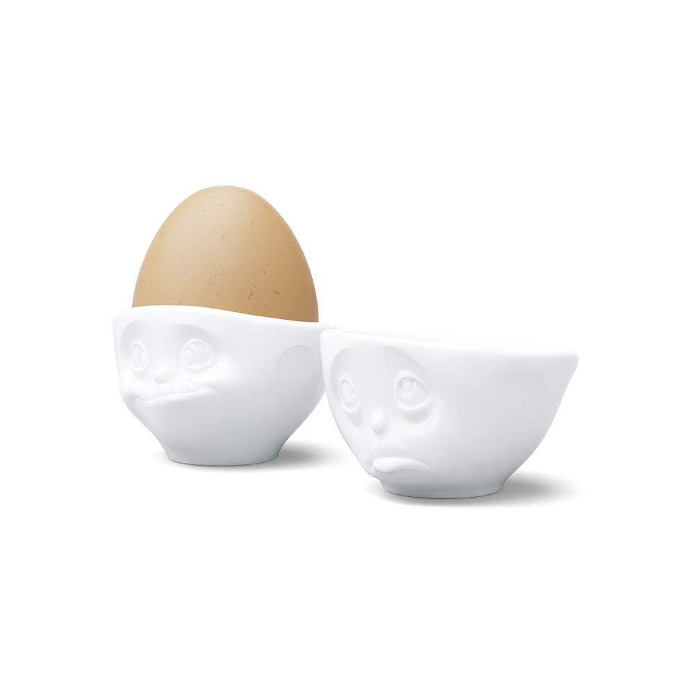 Eierbecher-Set Nr. 2 Och bitte & Lecker in weiß