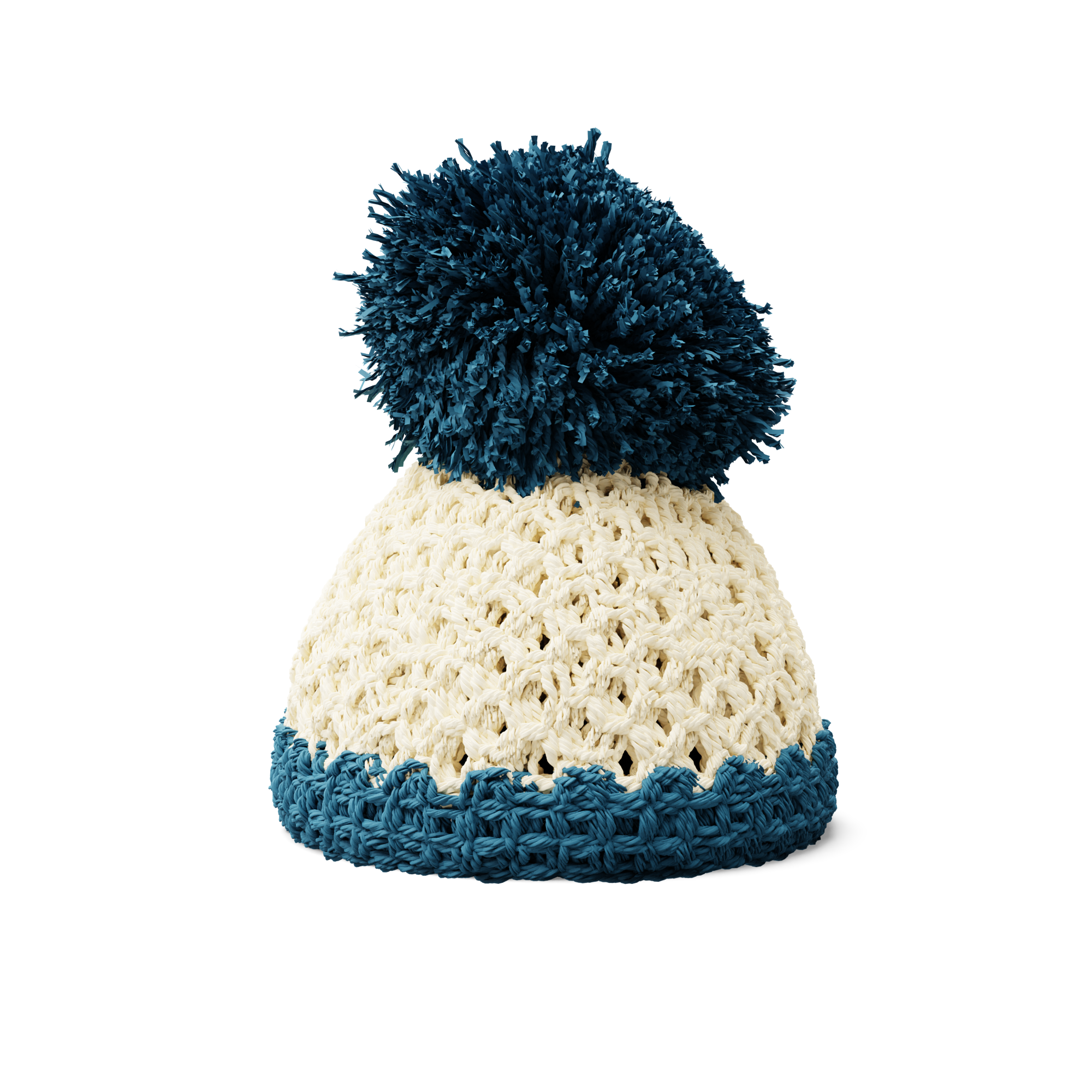 Egg cup hat ivory/petrol