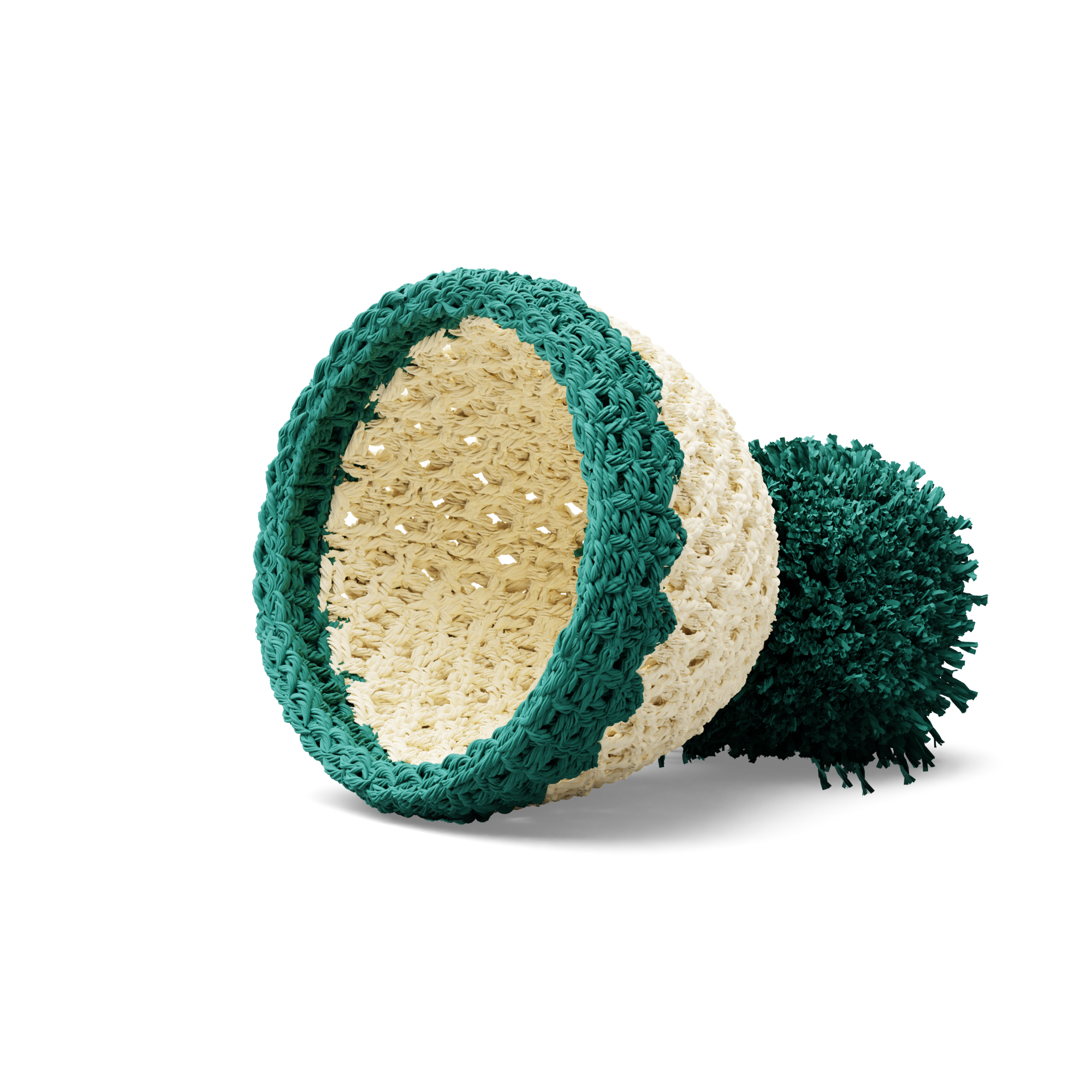 Egg cup hat ivory/emerald