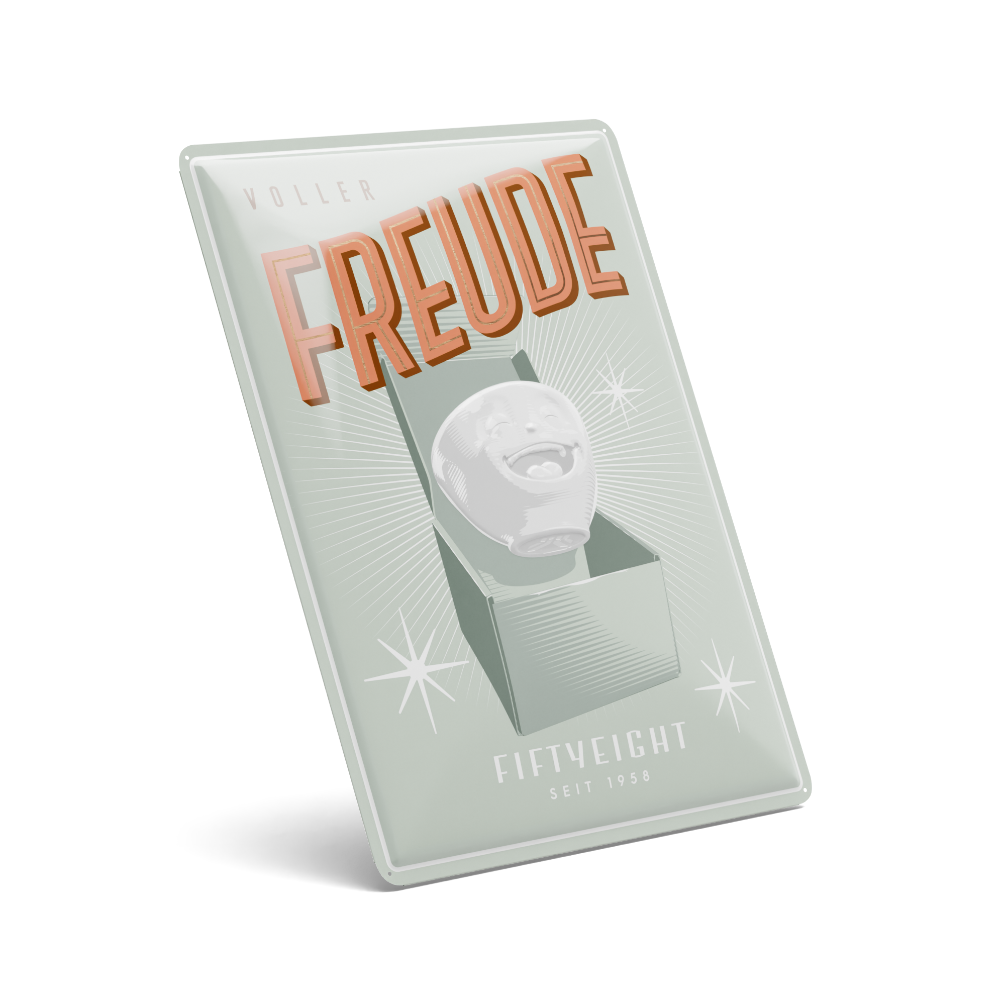 Blechschild - Voller Freude - günstigerer Preis!
