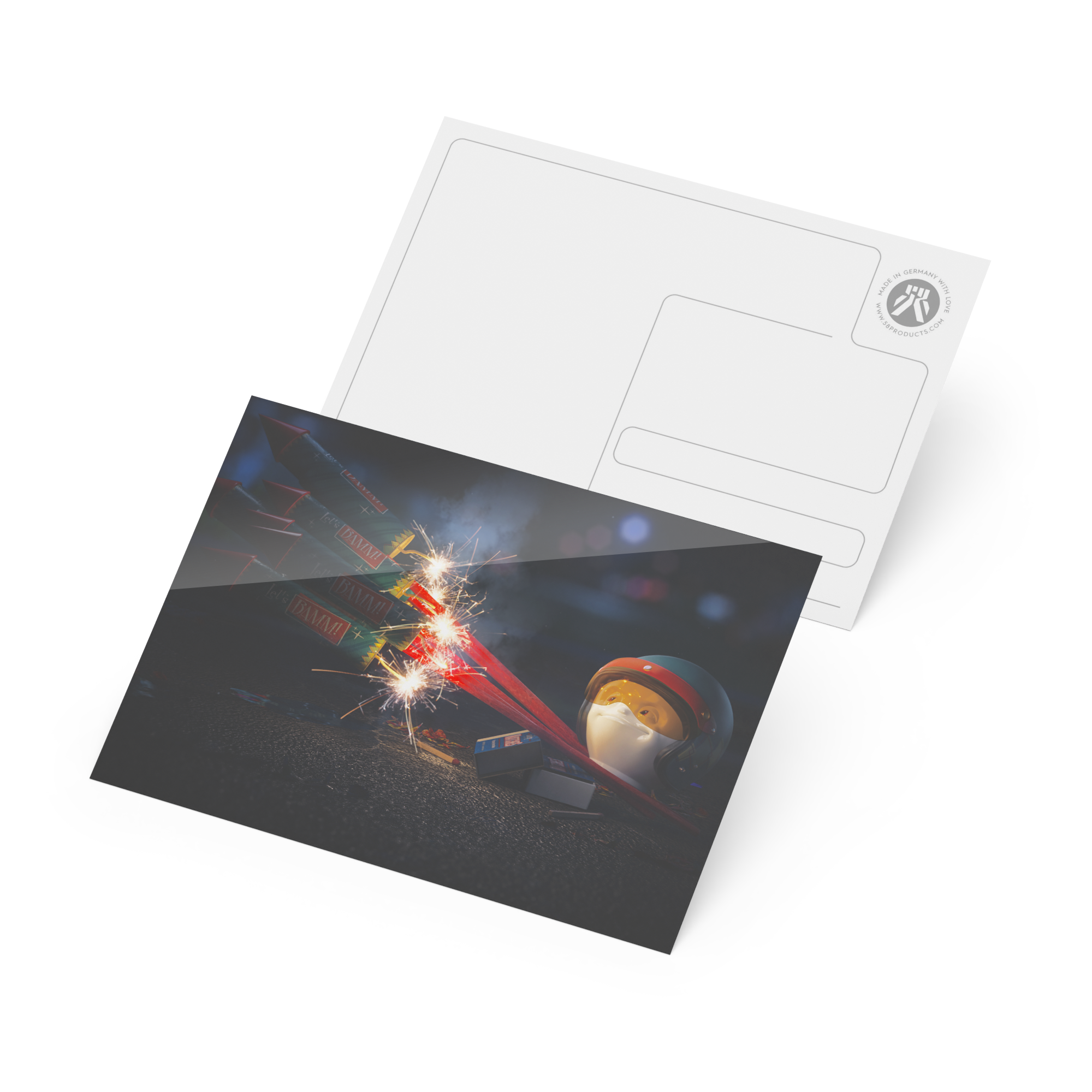 Postkarte - Sylvester Rakete