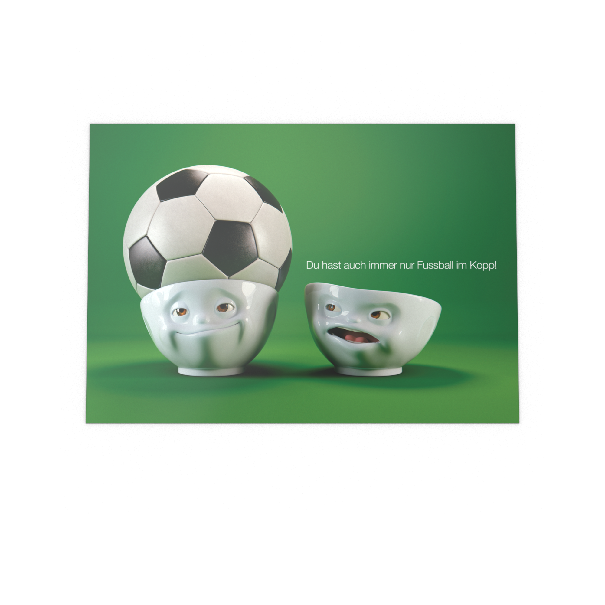 Postkarte - Fussball im Kopp
