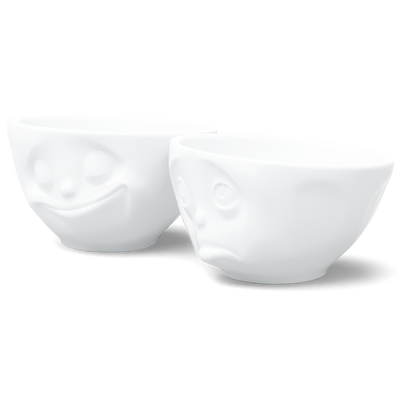 Mittleres Schälchen Set Nr. 2 Glücklich & Och bitte in weiß, 200 ml