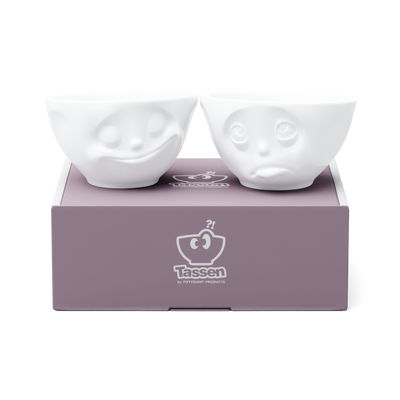Mittleres Schälchen Set Nr. 2 Glücklich & Och bitte in weiß, 200 ml
