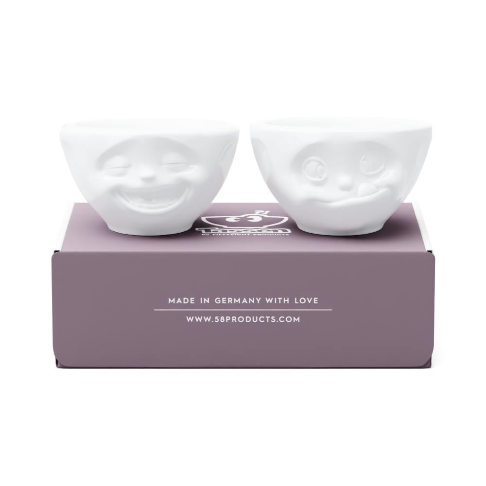 Kleine Schälchen Set Nr. 3 Lachend & Lecker in weiß, 100 ml