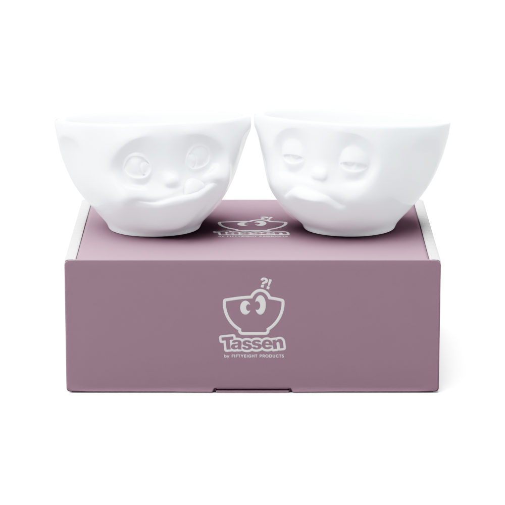 Mittleres Schälchen Set Nr. 3 Lecker & Verpennt in weiß, 200 ml