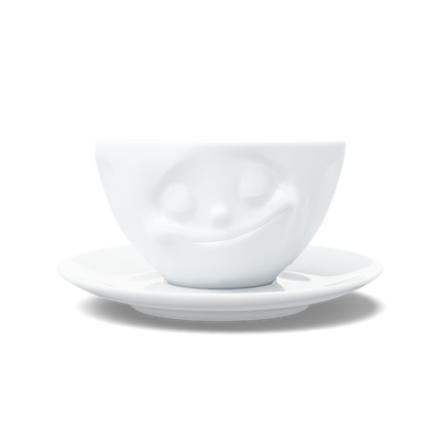 Kaffeetasse Glücklich weiß, 200 ml