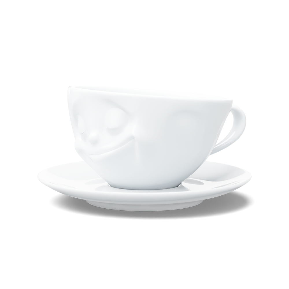 Kaffeetasse Glücklich weiß, 200 ml