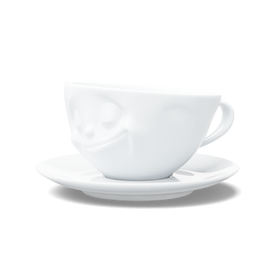 Kaffeetasse Glücklich weiß, 200 ml
