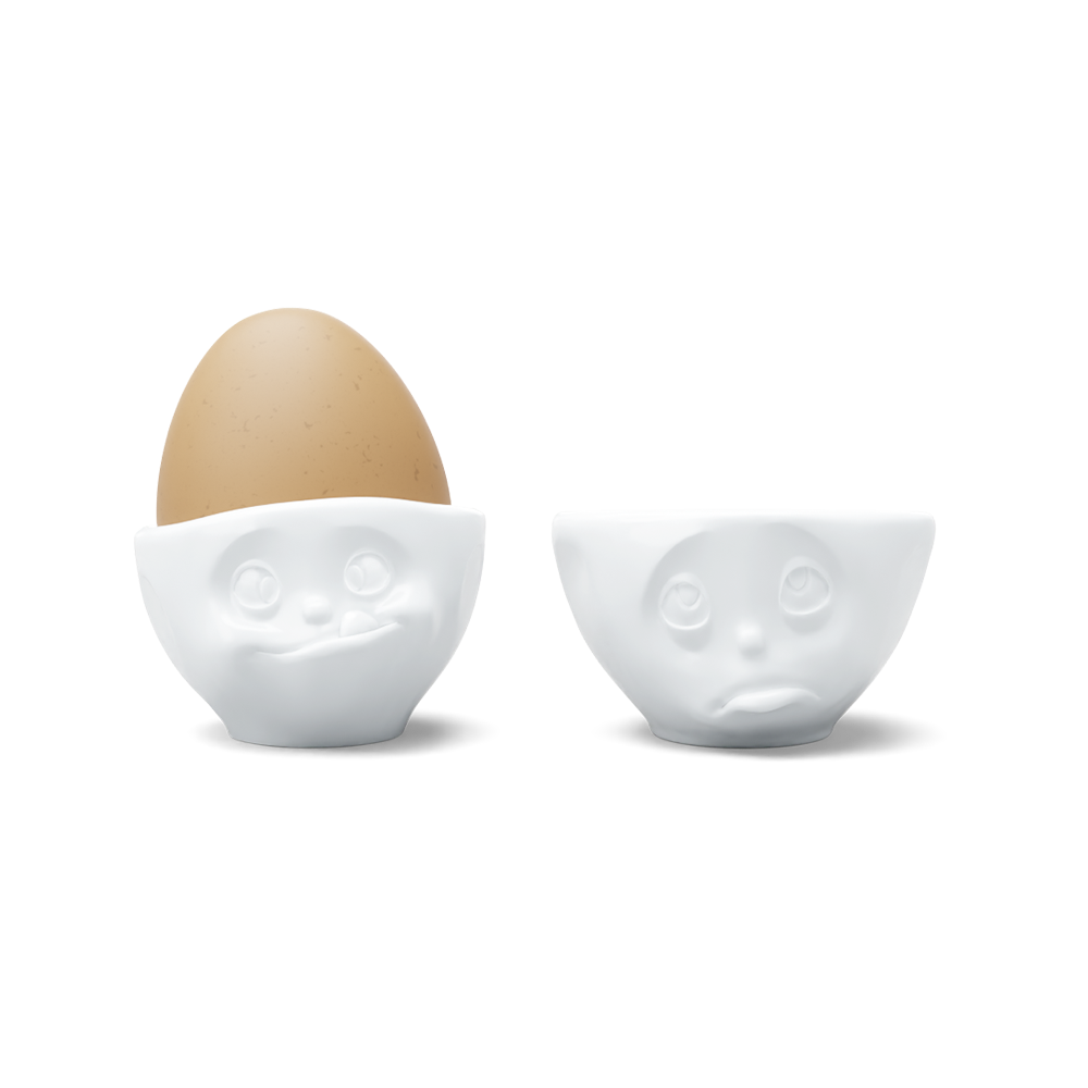 Eierbecher-Set Nr. 2 Och bitte & Lecker in weiß