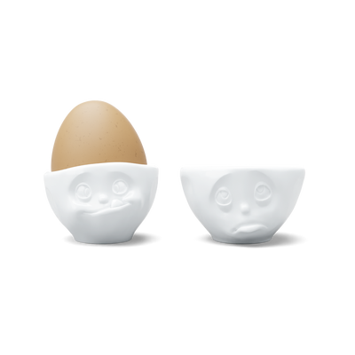 Eierbecher-Set Nr. 2 Och bitte & Lecker in weiß