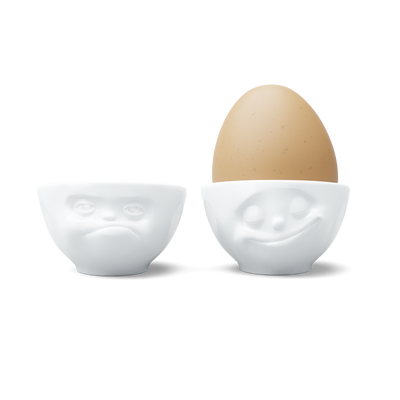 Eierbecher-Set Nr. 3 Glücklich & Hmpff! in weiß