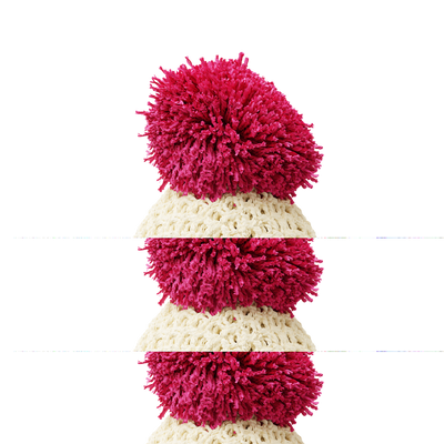 Egg cup hat ivory/magenta