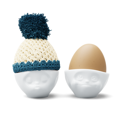 Egg cup hat ivory/petrol