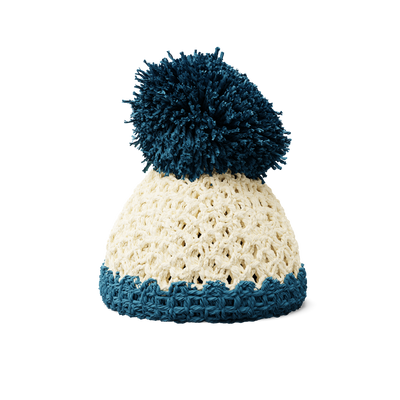 Egg cup hat ivory/petrol