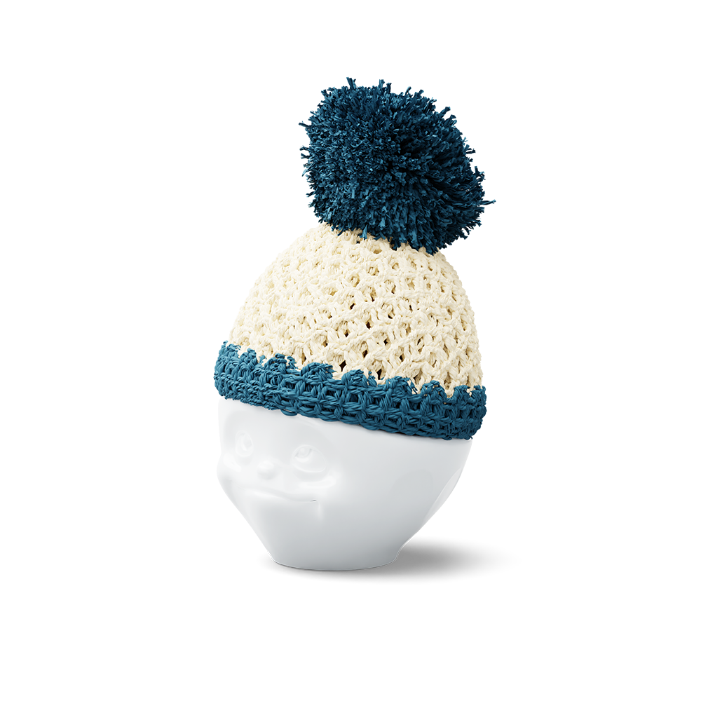 Egg cup hat ivory/petrol