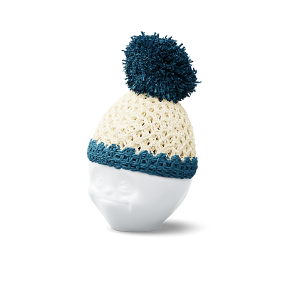 Egg cup hat ivory/petrol