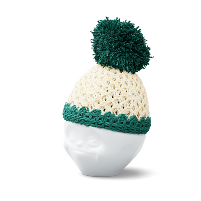 Egg cup hat ivory/emerald