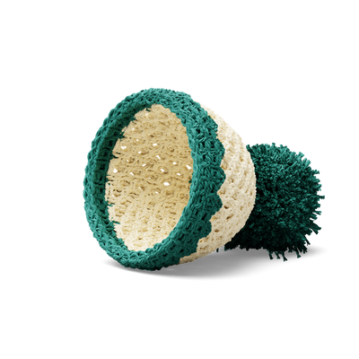 Egg cup hat ivory/emerald