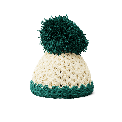 Egg cup hat ivory/emerald