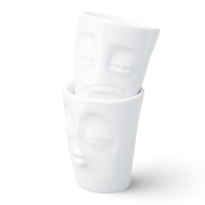 Becher Set Nr. 4 Küssend & Verpennt ohne Henkel in weiss, 350 ml