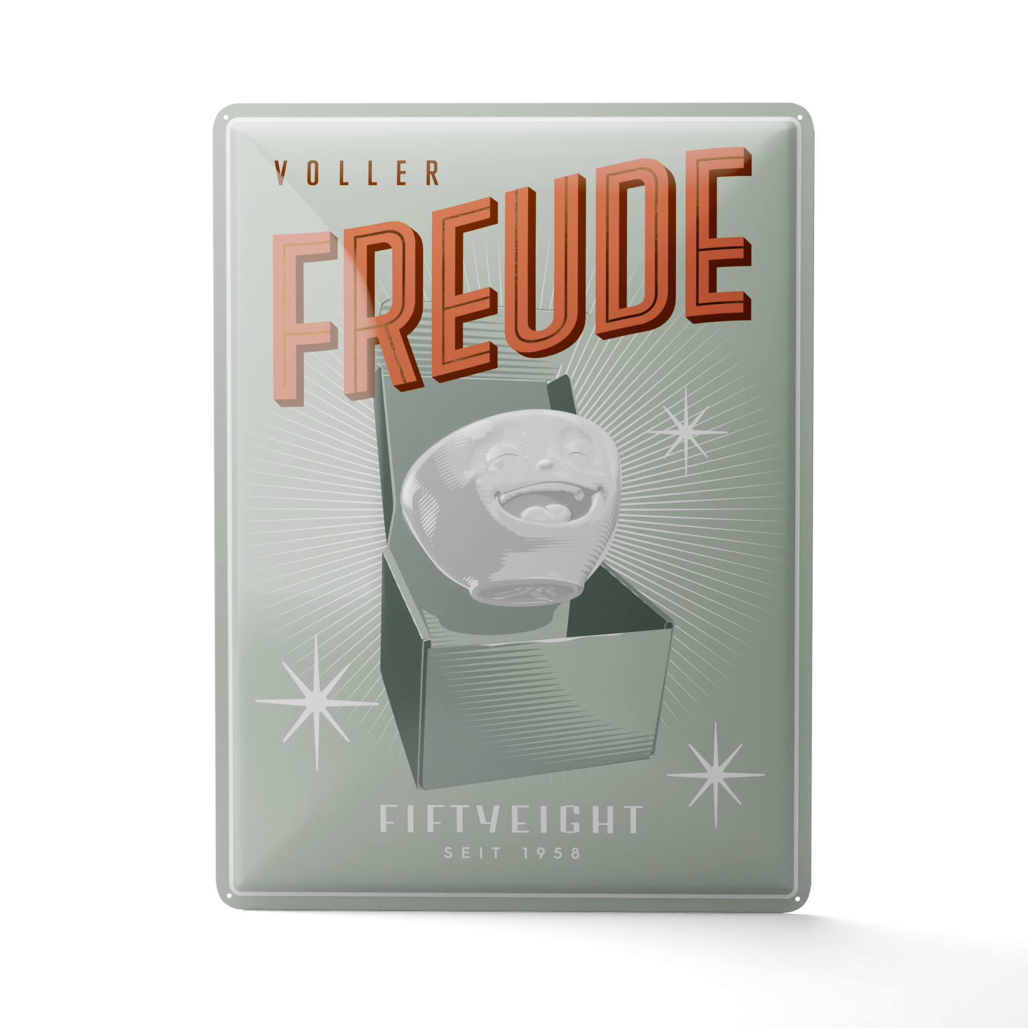 Blechschild - Voller Freude  - günstigerer Preis!