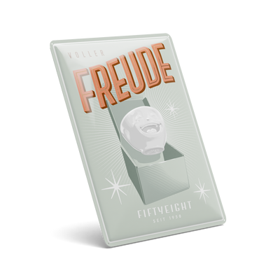 Blechschild - Voller Freude  - günstigerer Preis!