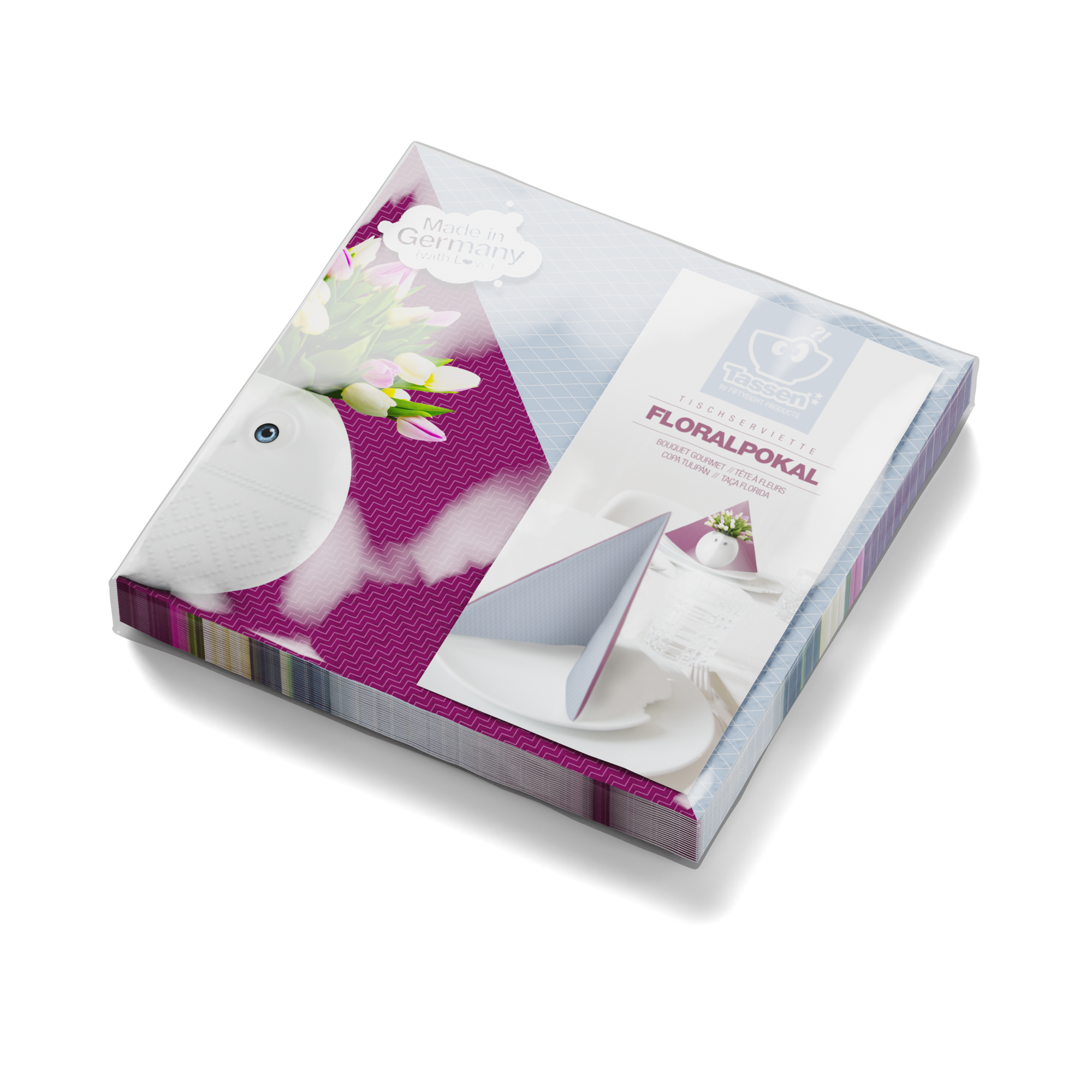 Servietten "Floral Pokal" - 12 Packungen