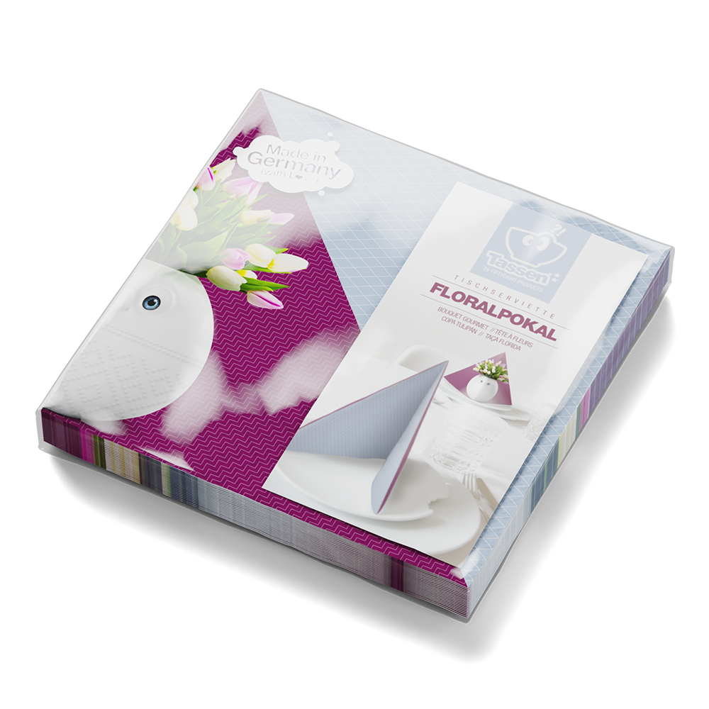 Servietten "Floral Pokal" - 12 Packungen