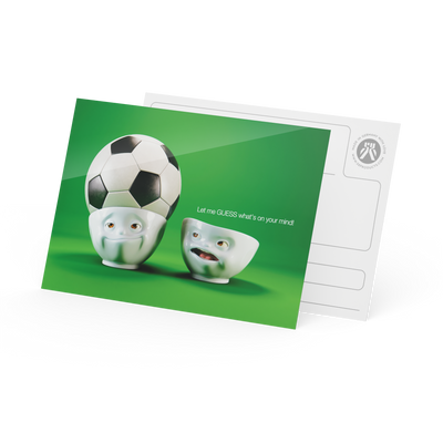 Postkarte - Soccer head