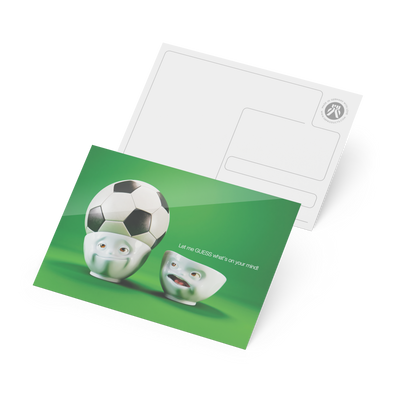 Postkarte - Soccer head