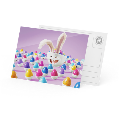 Postkarte - Happy Osterhasi
